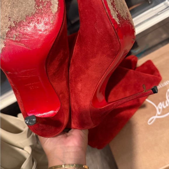 Christian Louboutin Red Heeled Boots - Picture 3 of 6